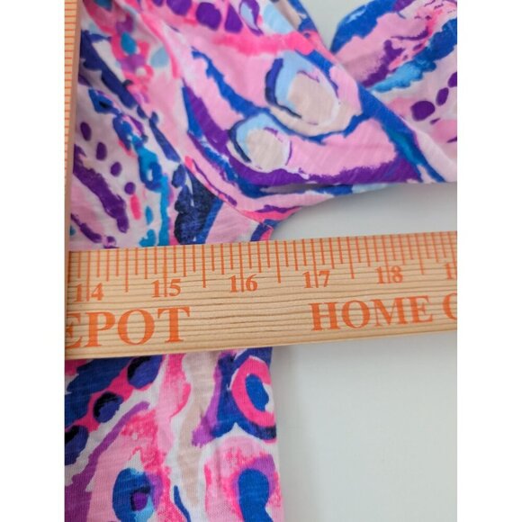 Lilly Pulitzer Essie Dress Womens Size XS Pink Colony Coral Shell Out 3/4 Sleeve - Picture 13 of 14